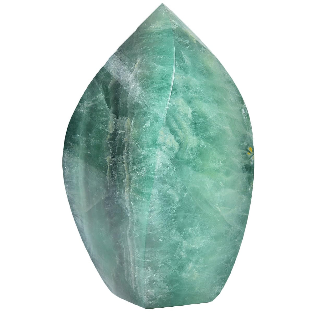 JIC Gem Green Fluorite crystal tower four sides for focused energy in home or office