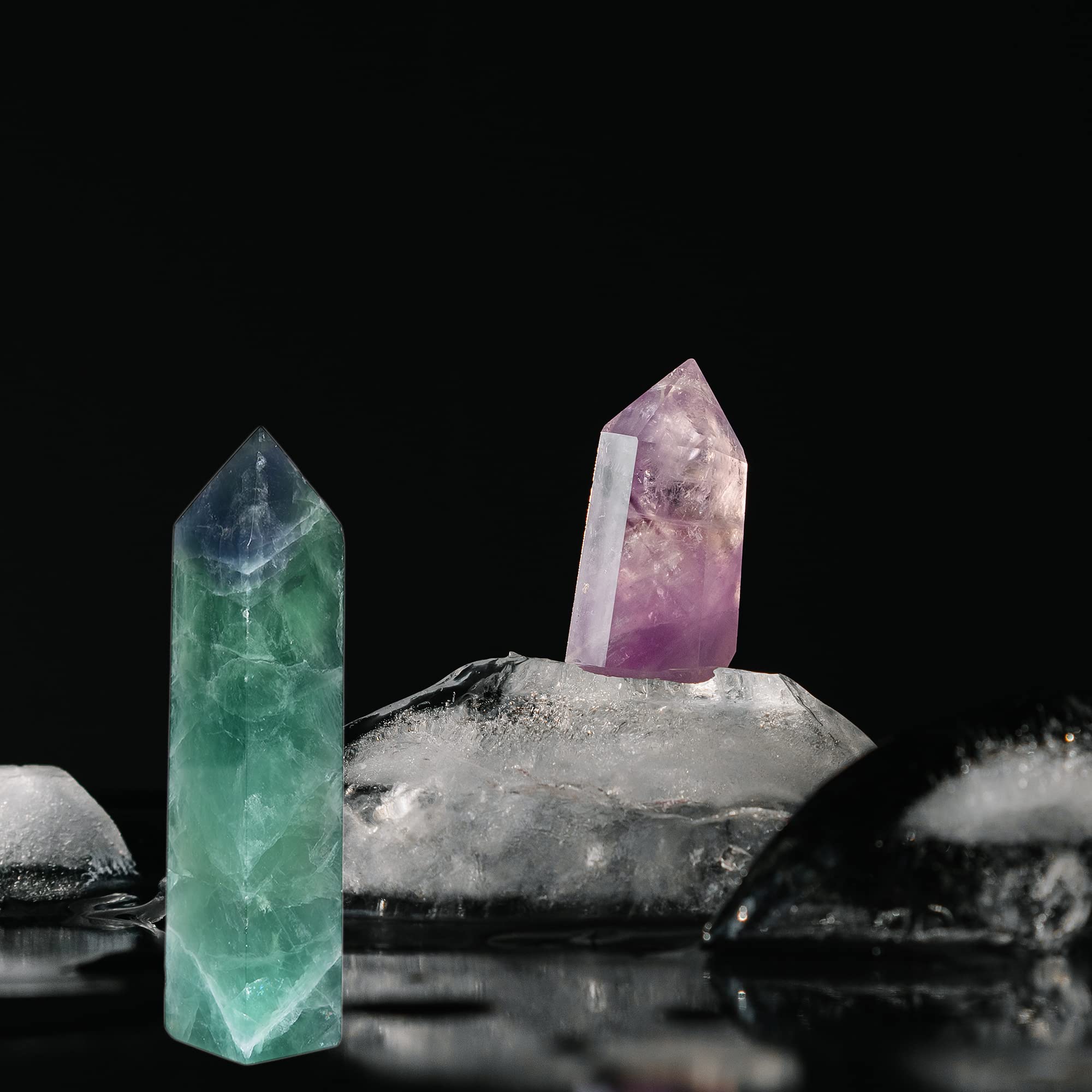 JIC Gem crystal wand supports spiritual growth during Reiki and yoga sessions.