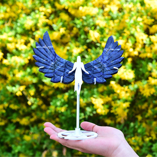 JIC Gem hand-carved angel wings blue sodalite centerpiece for reflection