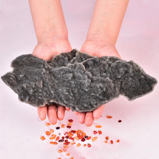 JIC Gem irregular shape large crystal cluster in gray sphalerite, ideal for meditation and energy focus