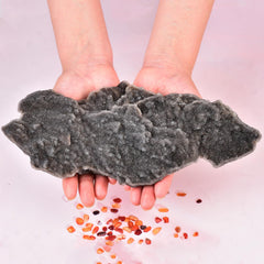 JIC Gem irregular shape large crystal cluster in gray sphalerite, ideal for meditation and energy focus
