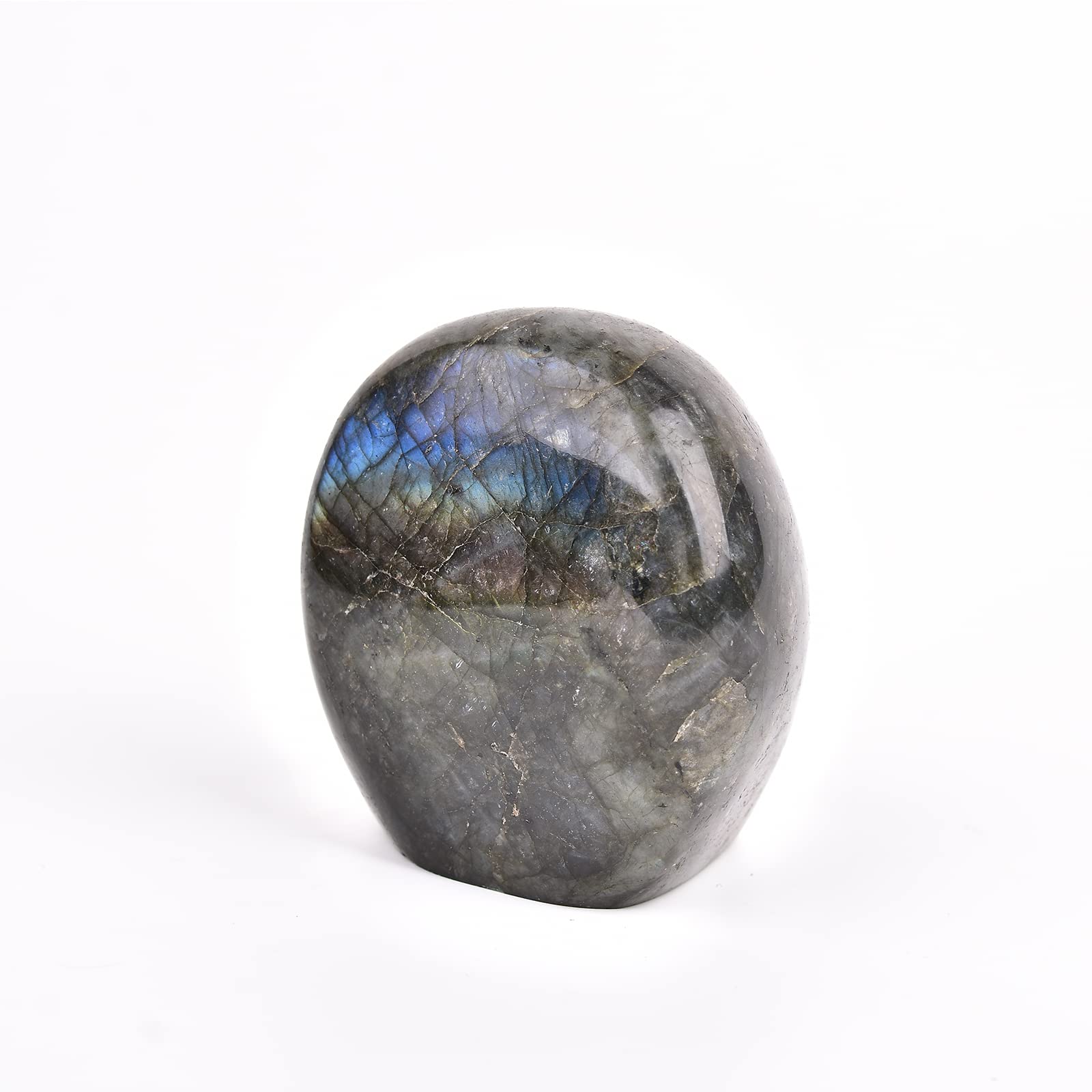 JIC Gem labradorite worry stone polished for stress relief routines.