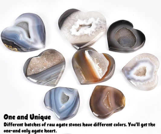JIC Gem large agate heart texture detail highlights natural patterns and unique character.