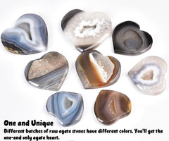 JIC Gem large agate heart texture detail highlights natural patterns and unique character.