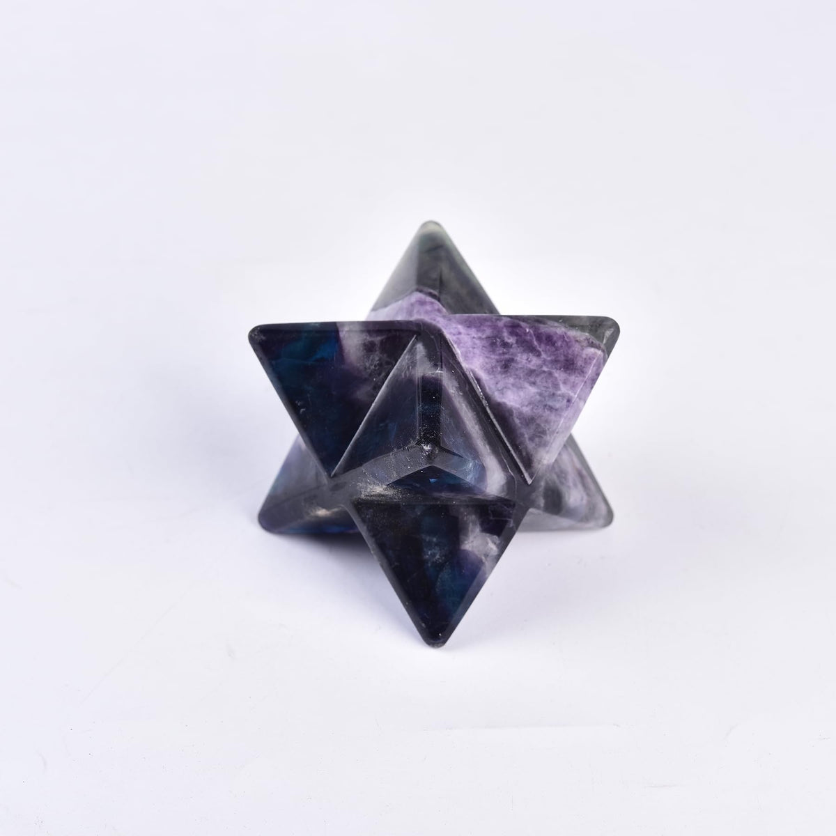 JIC Gem large Merkaba crystal with vivid colors for meditation and visual appeal
