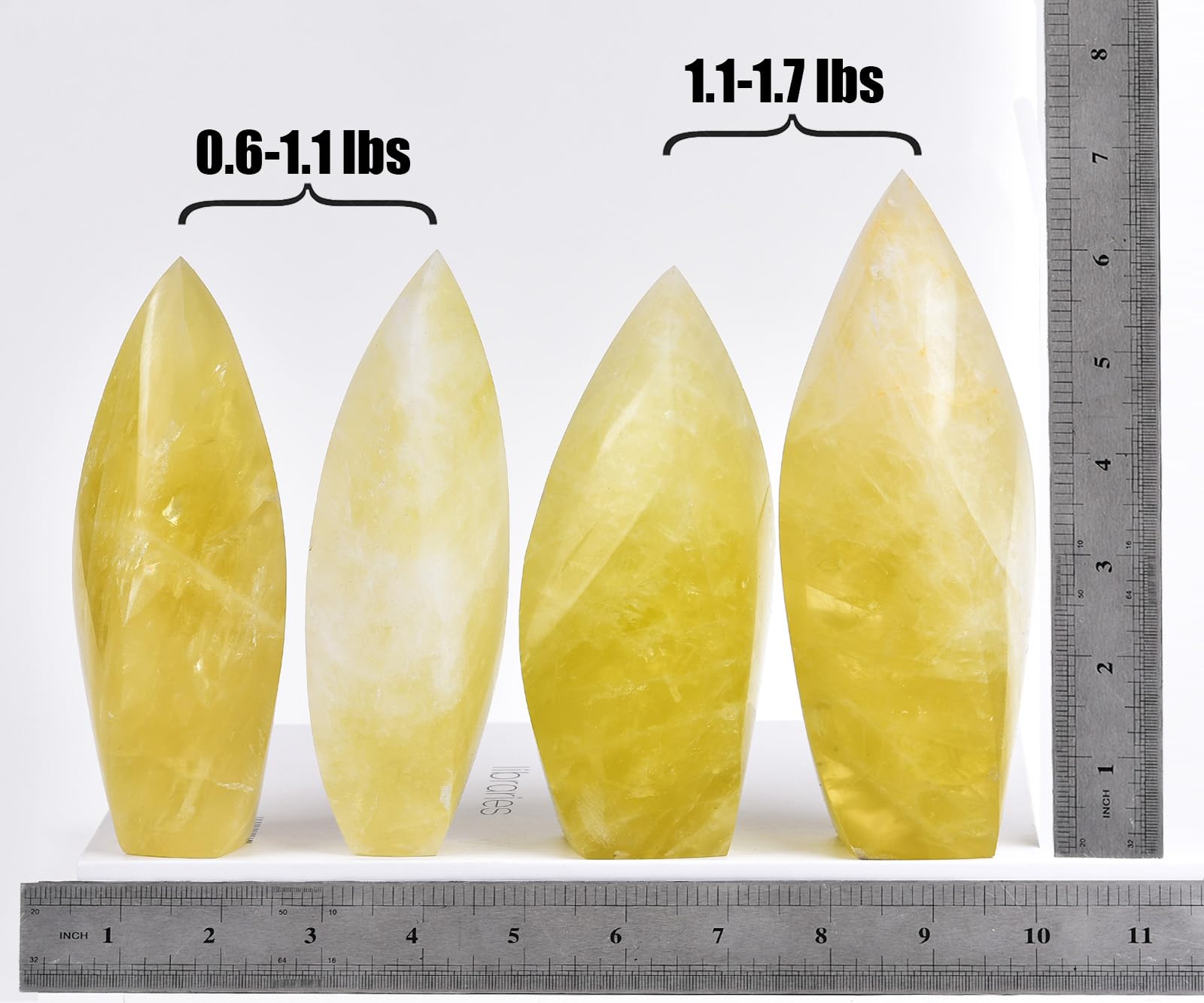 JIC Gem Lemon Quartz Obelisk close apex highlights energy focus and decor appeal.