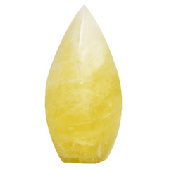 JIC Gem Lemon Quartz Obelisk front view for a calm, focused workspace.