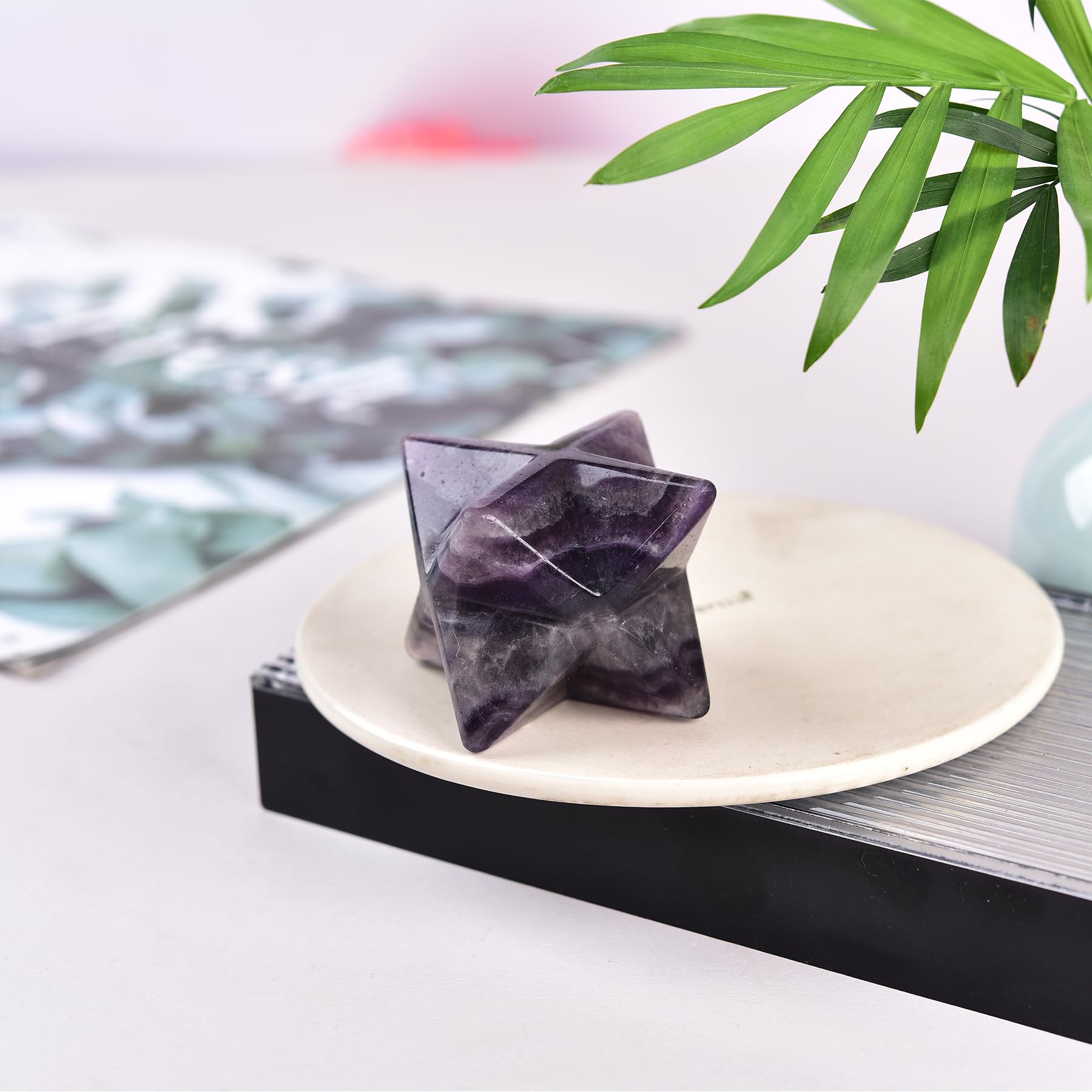 JIC Gem merkaba crystal with dreamy colors—adds energy-themed accents to meditation spaces.