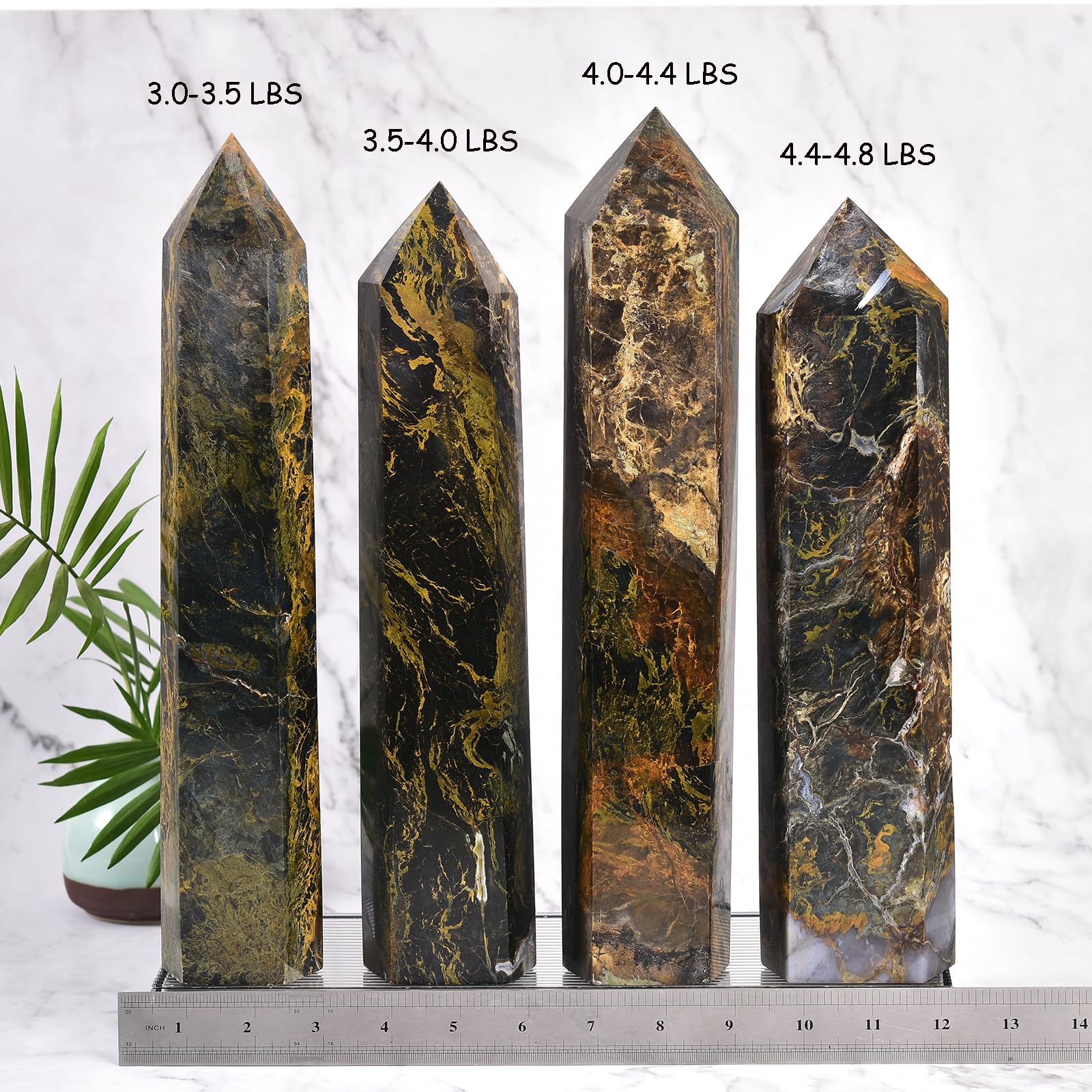 JIC Gem Namibian pietersite chatoyance wand for deep contemplation