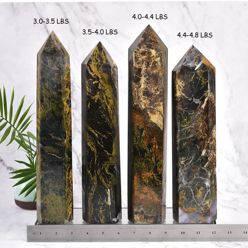 JIC Gem Namibian pietersite chatoyance wand for deep contemplation