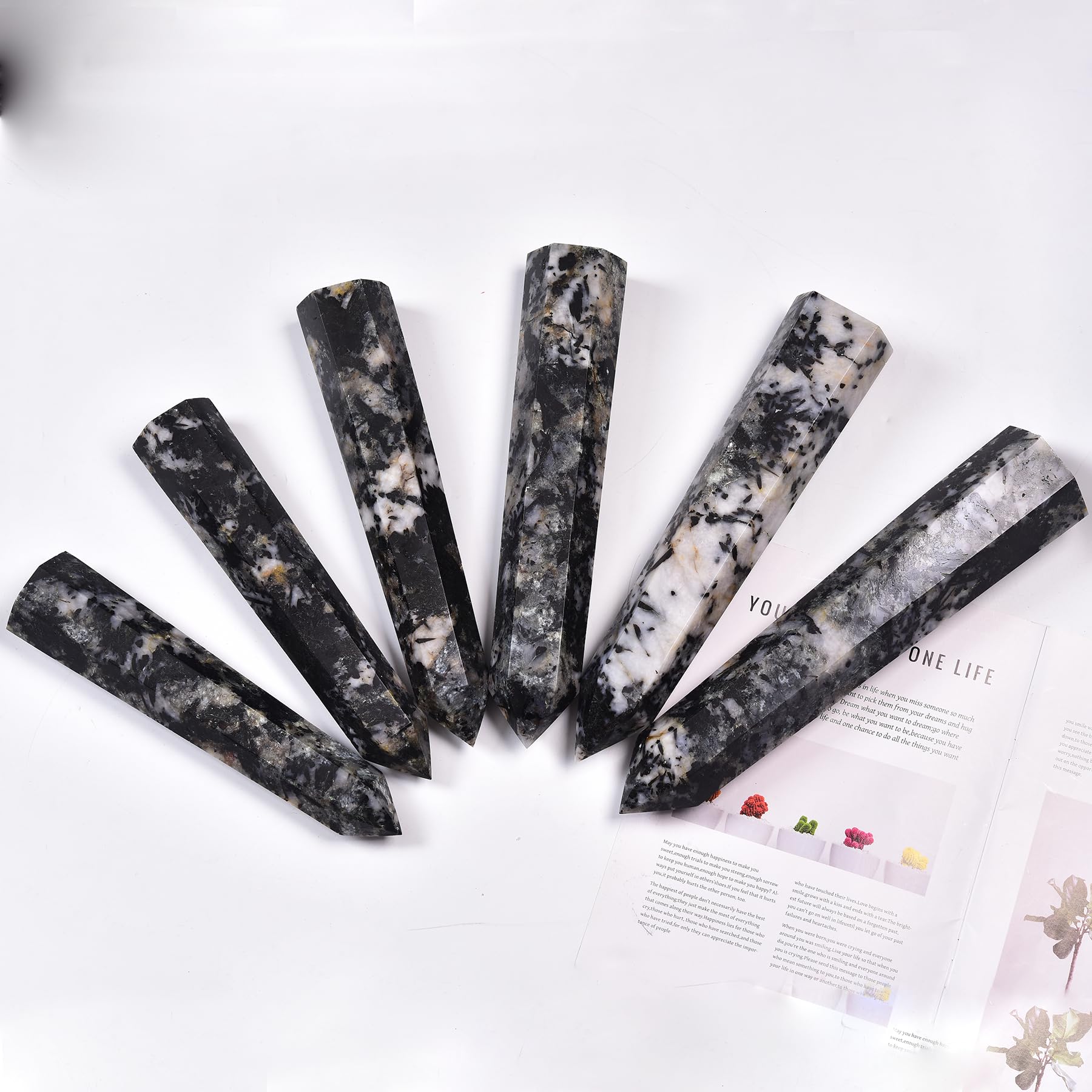 JIC Gem natural crystal tower decor enhances ambiance and crystal collection.
