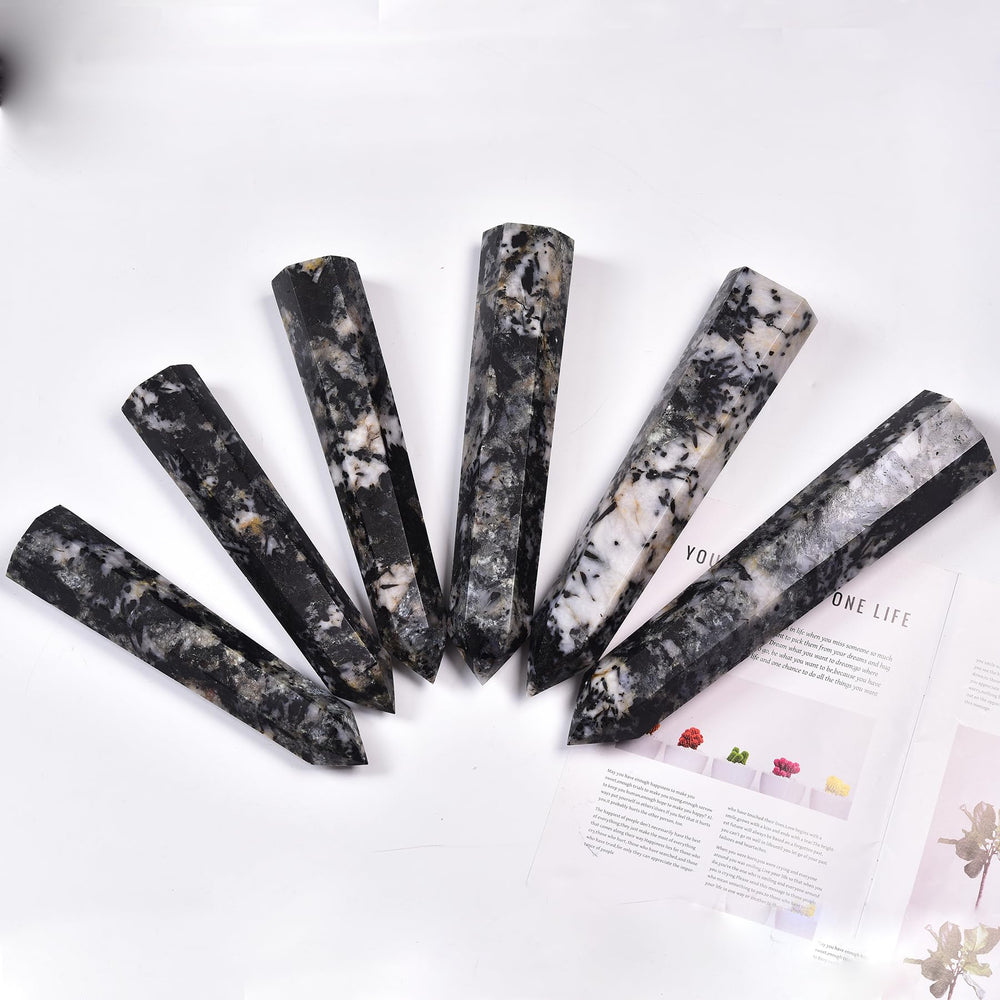 JIC Gem natural crystal tower decor enhances ambiance and crystal collection.