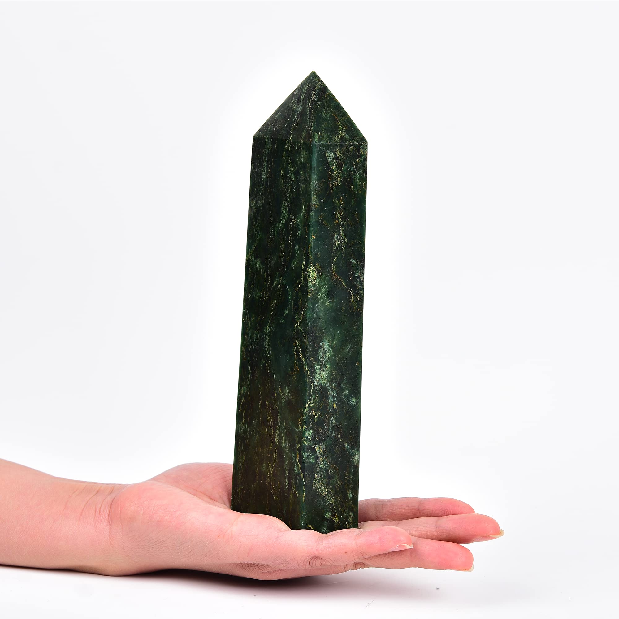 JIC Gem natural emerald quartz tower as centerpiece and decor