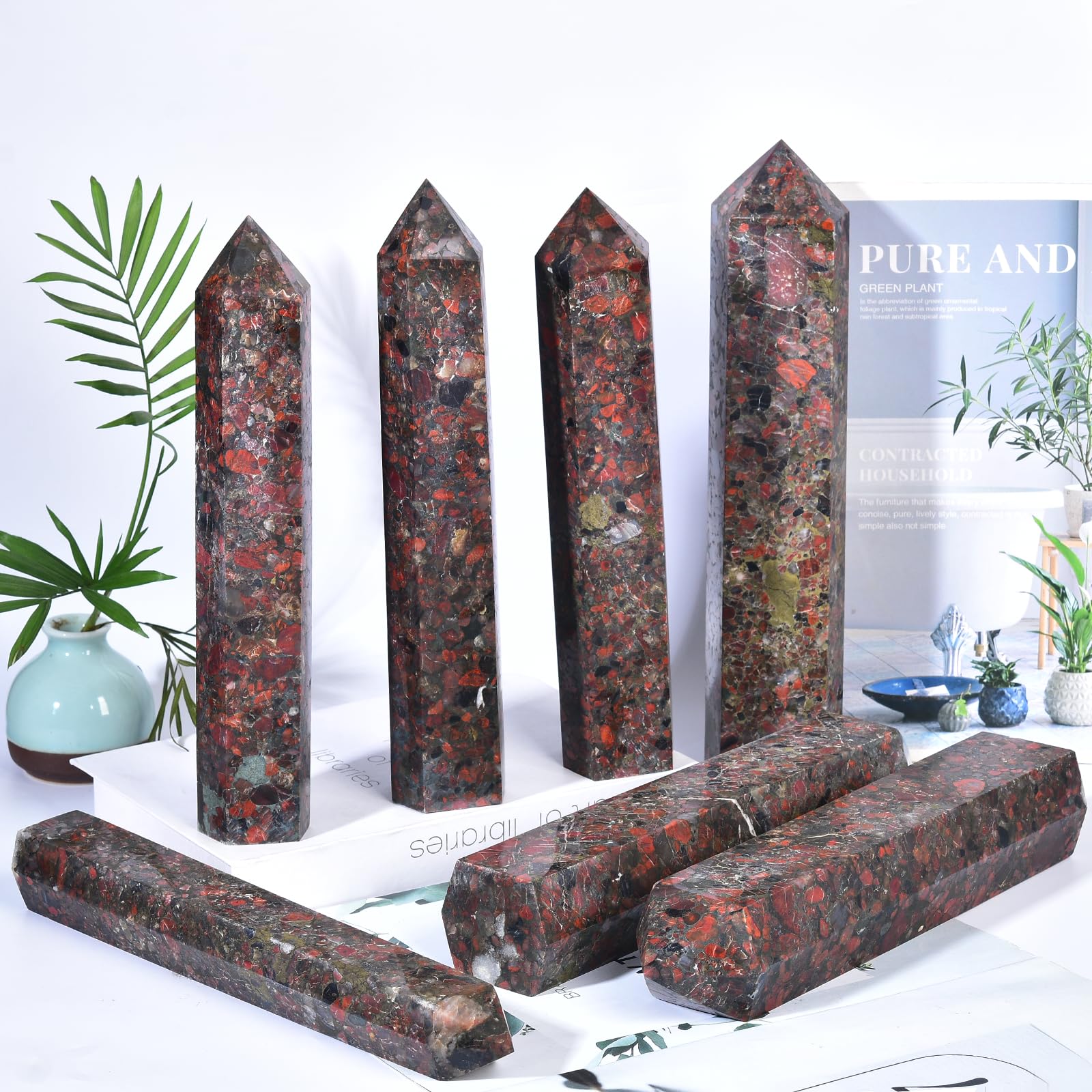 JIC Gem natural red agate wand gift suitable for crystal enthusiasts.