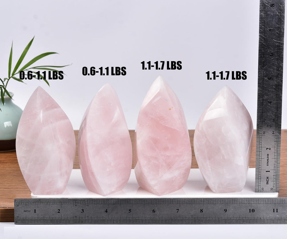 JIC Gem natural rose quartz stone showing unique character