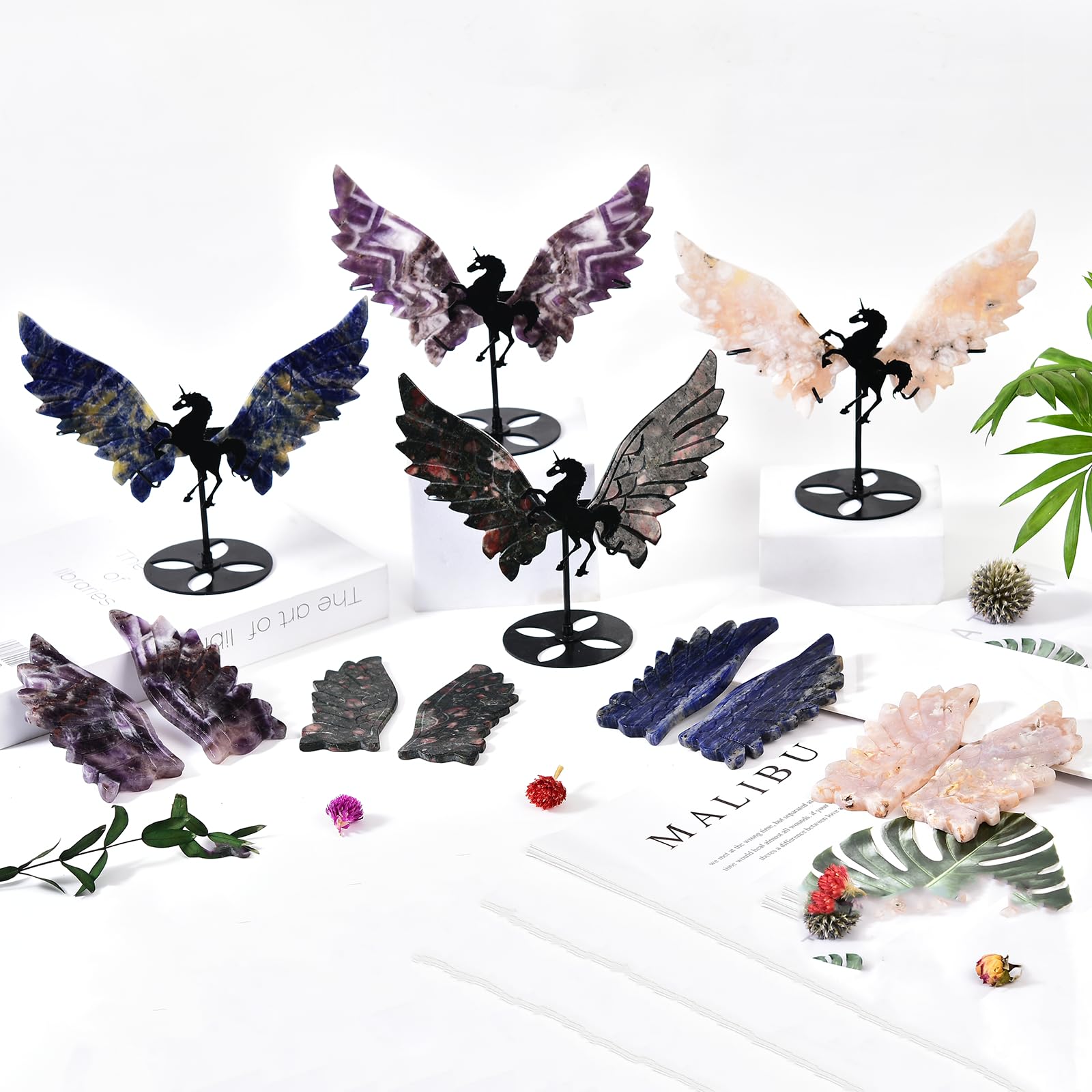 JIC Gem natural stone wings celebrate nature's beauty in any room.