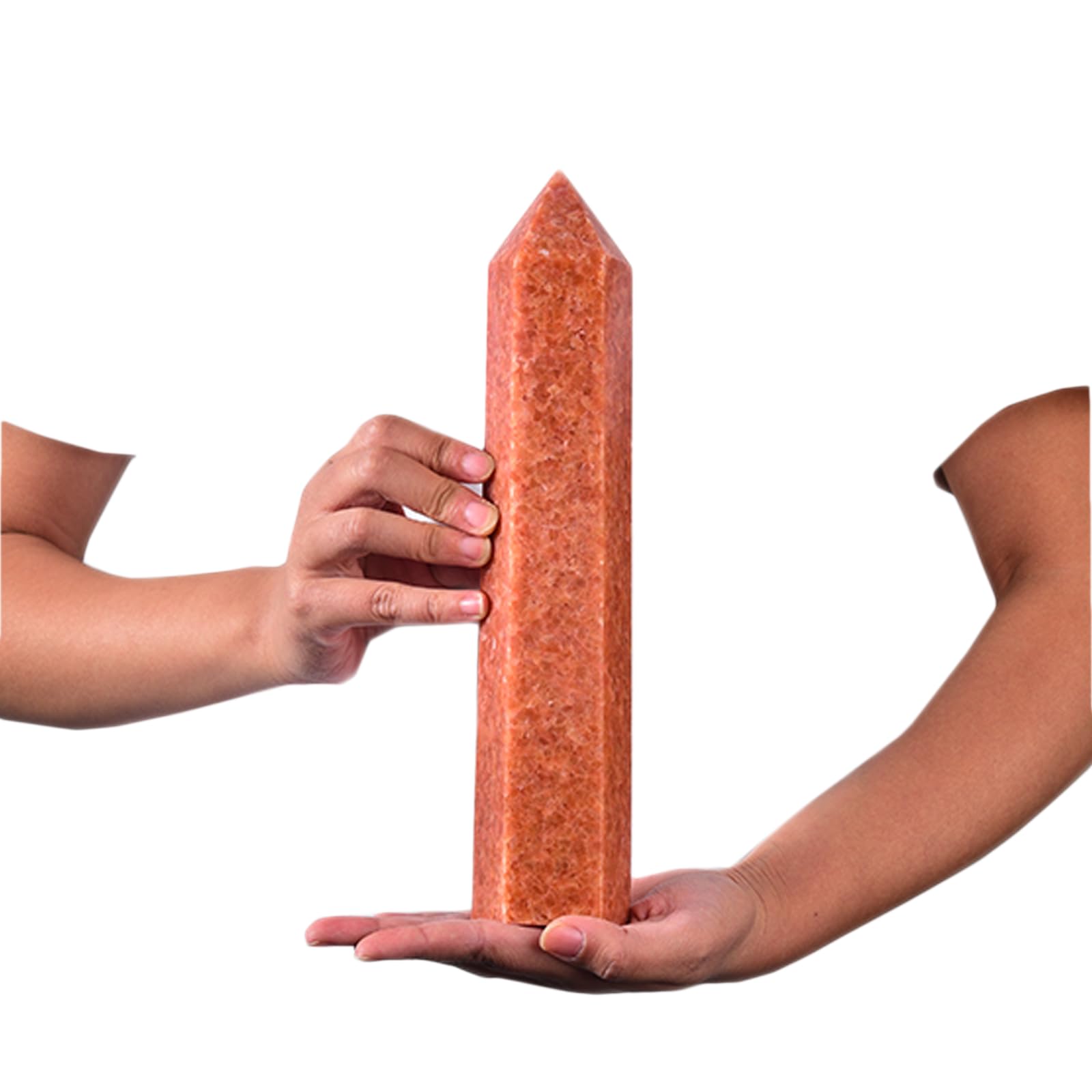 JIC Gem natural sunstone crystal wand ideal for grids and balance