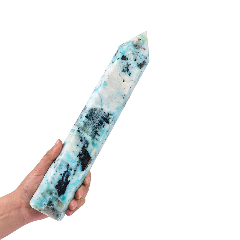 JIC Gem Phoenix Pine Quartz close-up shows natural patterns for chakra balancing.