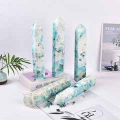 JIC Gem Phoenix Pine Quartz tower decorating a serene space.