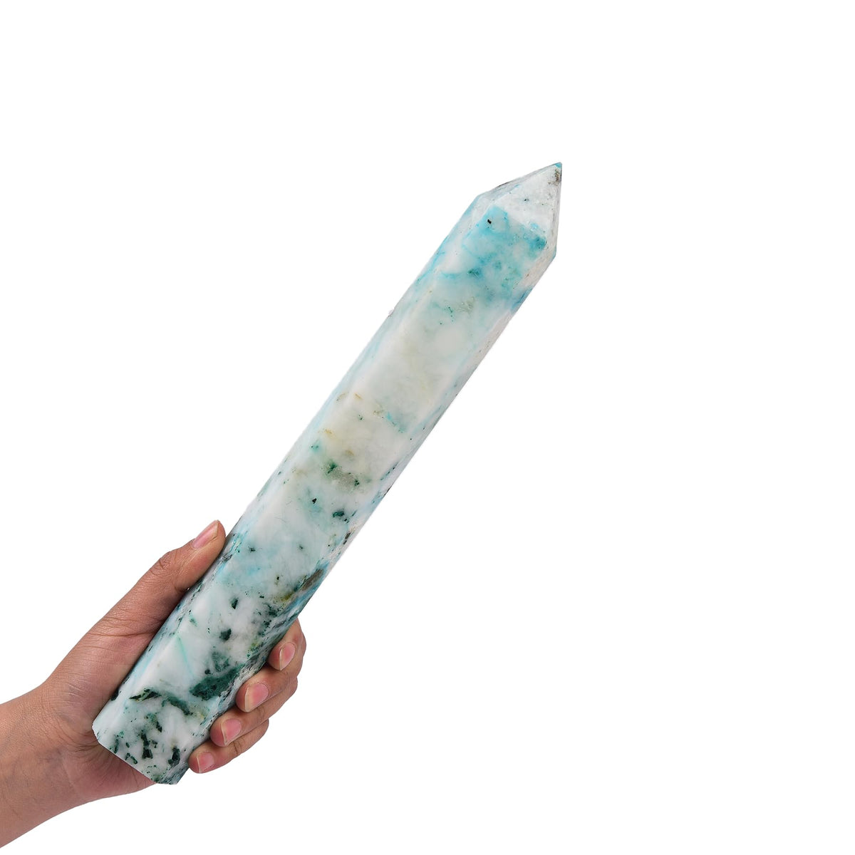 JIC Gem Phoenix Pine quartz wand for chakra balance and meditation focus