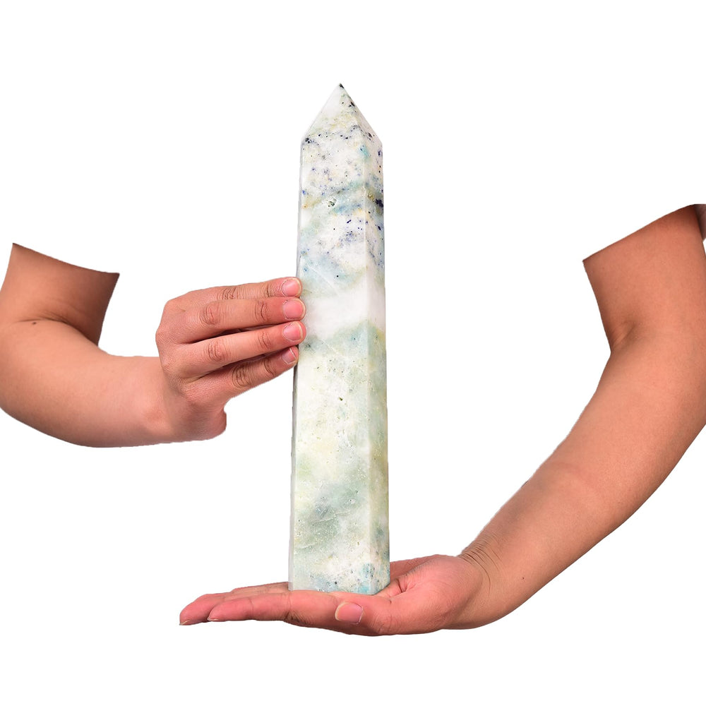 JIC Gem Phoenix Pine Quartz wand tower for meditation and energy focus.
