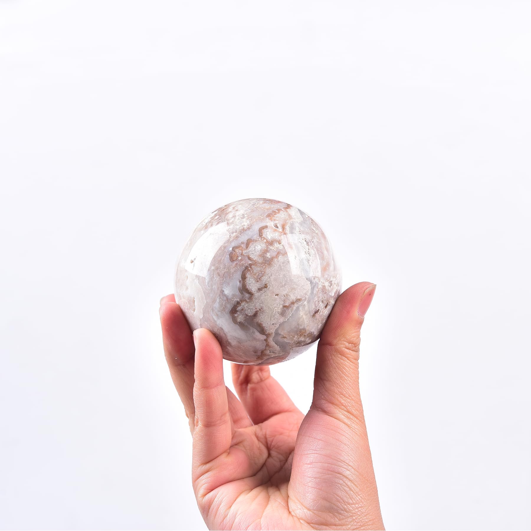 Close-up of natural pink agate patterns for a stylish feng shui accent.