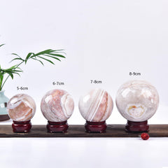 Decorative crystal ball adds color and balance to home decor.