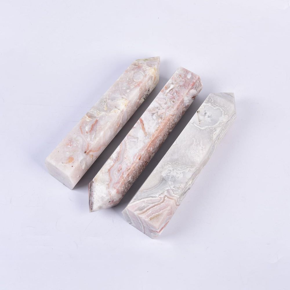 JIC Gem pink crystal tower catches light to enhance ambiance.