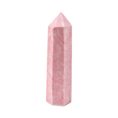 JIC Gem Pink Powder Opal wand close-up highlighting facets for meditation and calm energy