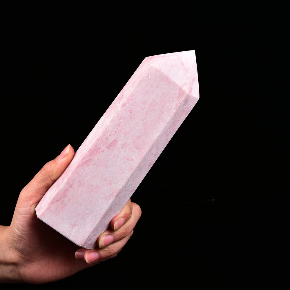 JIC Gem Pink Powder Opal wand full view emphasizing natural texture for decor