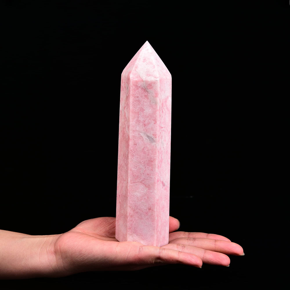 JIC Gem Pink Powder Opal wand used in Reiki sessions for focus