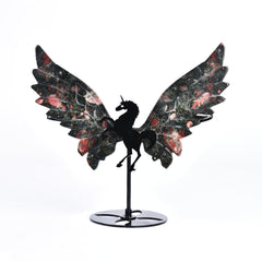 JIC Gem plum blossom jade unicorn wings pair enhances meditation space with calming energy.