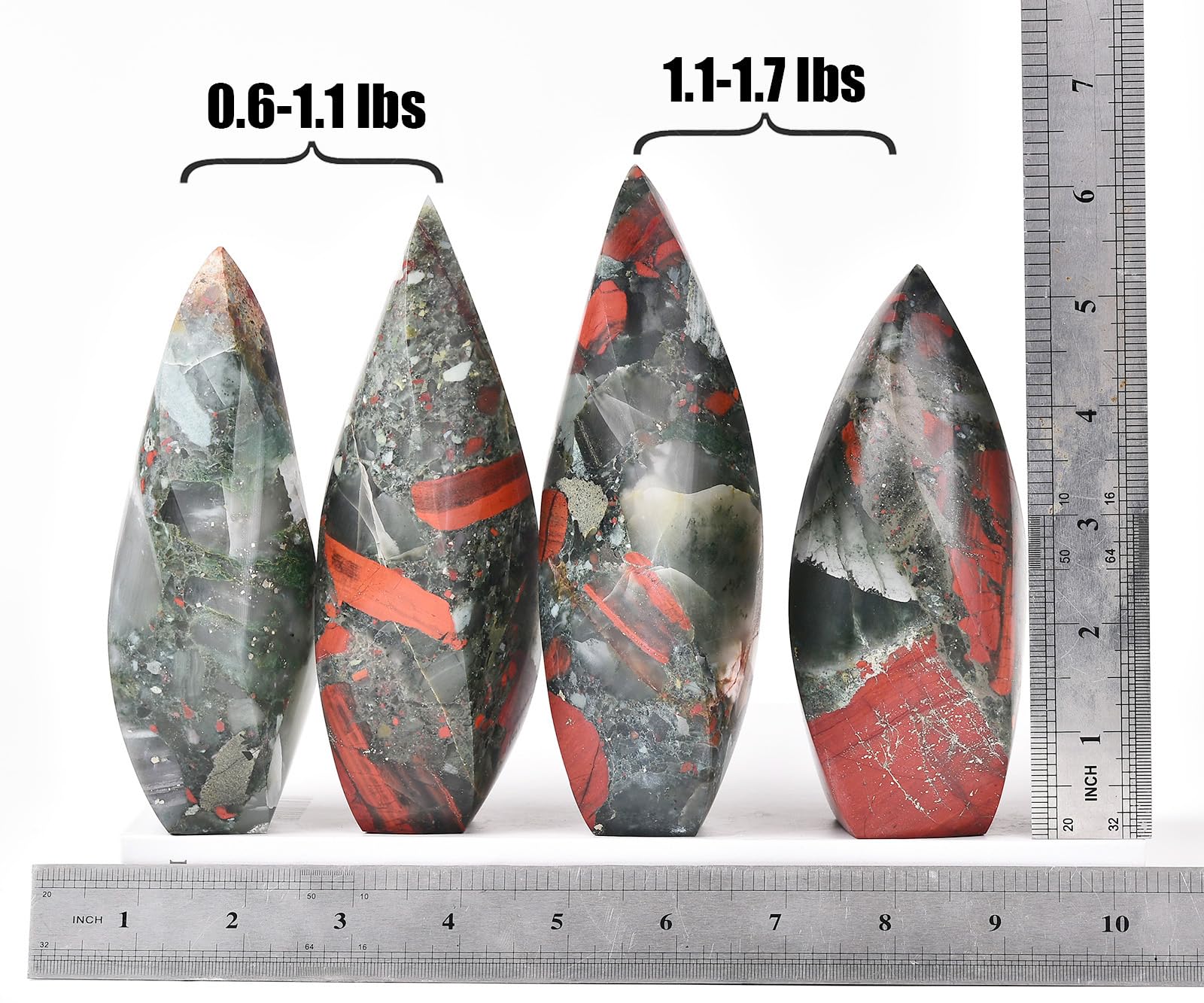 JIC Gem polished crystal tower detail with smooth surface and light reflection.