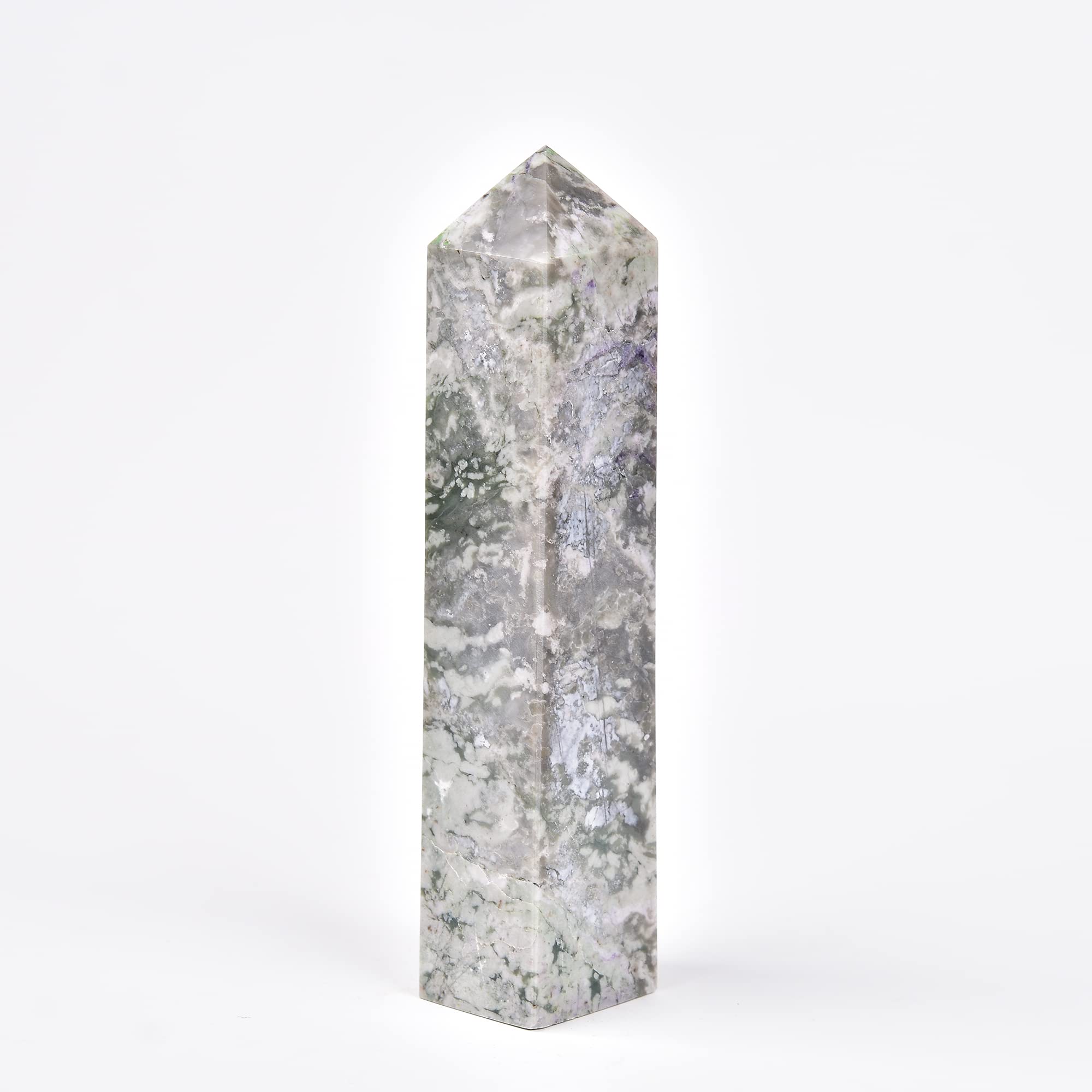 JIC Gem purple sodalite obelisk; balance and mindful rituals.