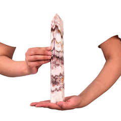 JIC Gem Quartz Crystal Obelisk Tower ideal for Reiki grids and room decor.