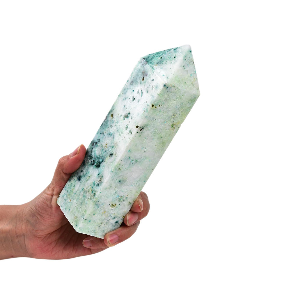 JIC Gem quartz crystal tower showing clear point for grid work