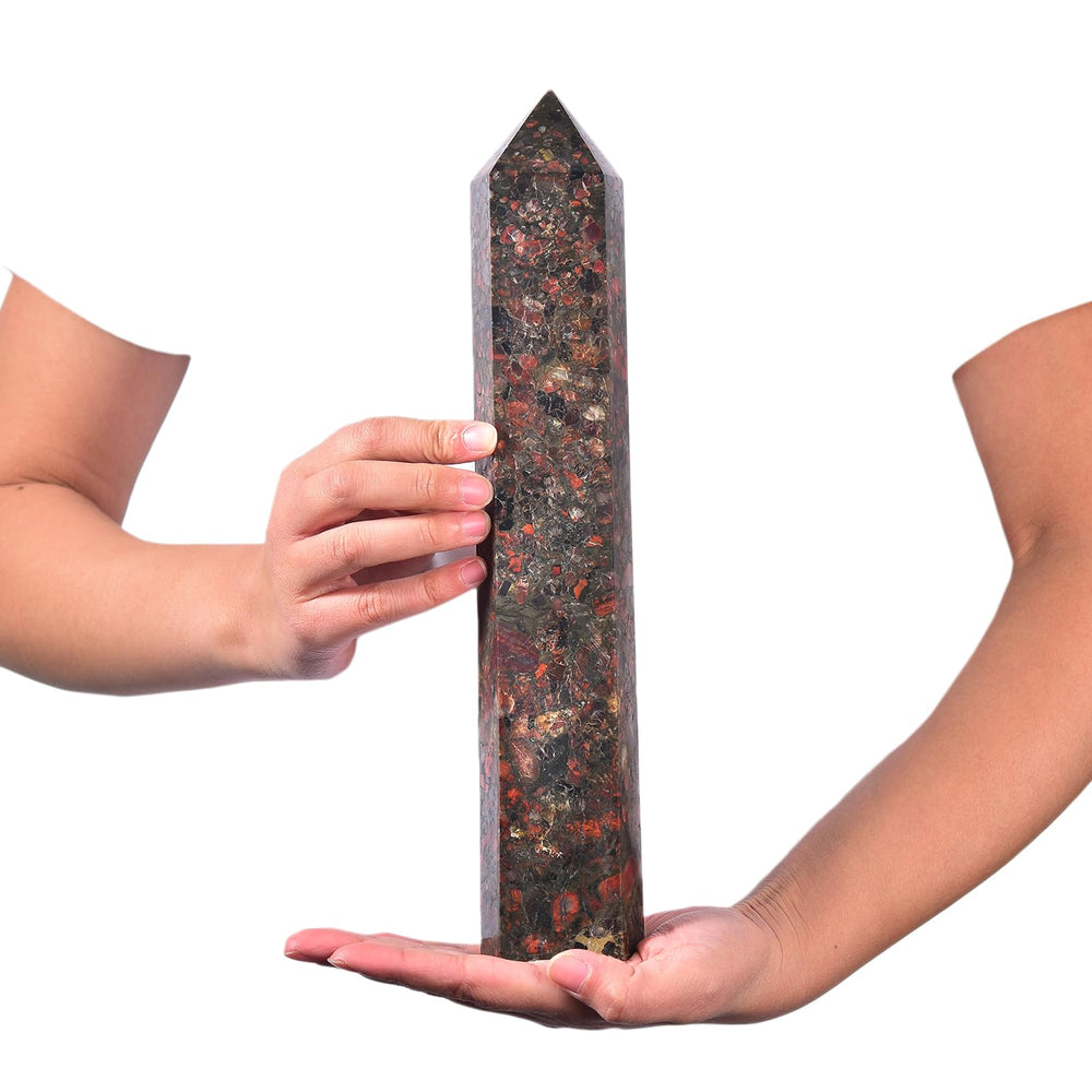JIC Gem red agate crystal tower points for energy balance display