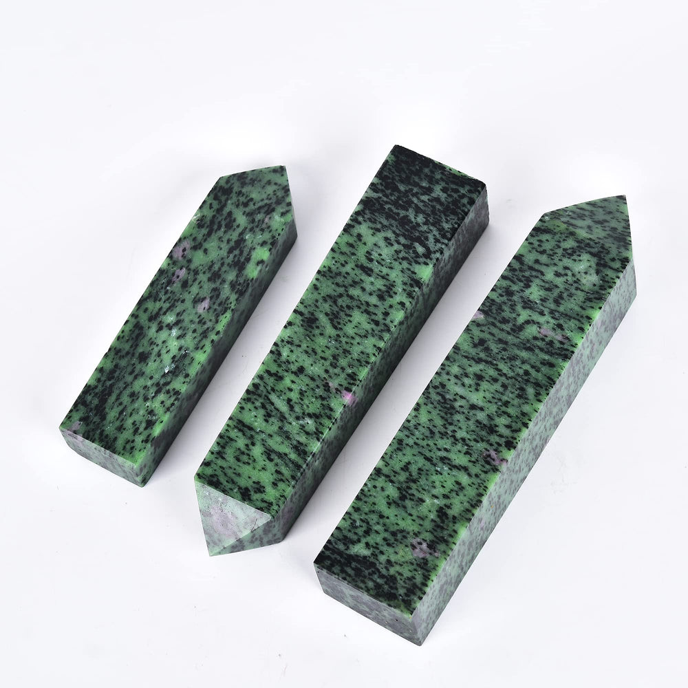 JIC Gem Red Green crystal tower in room display for decor and focus.