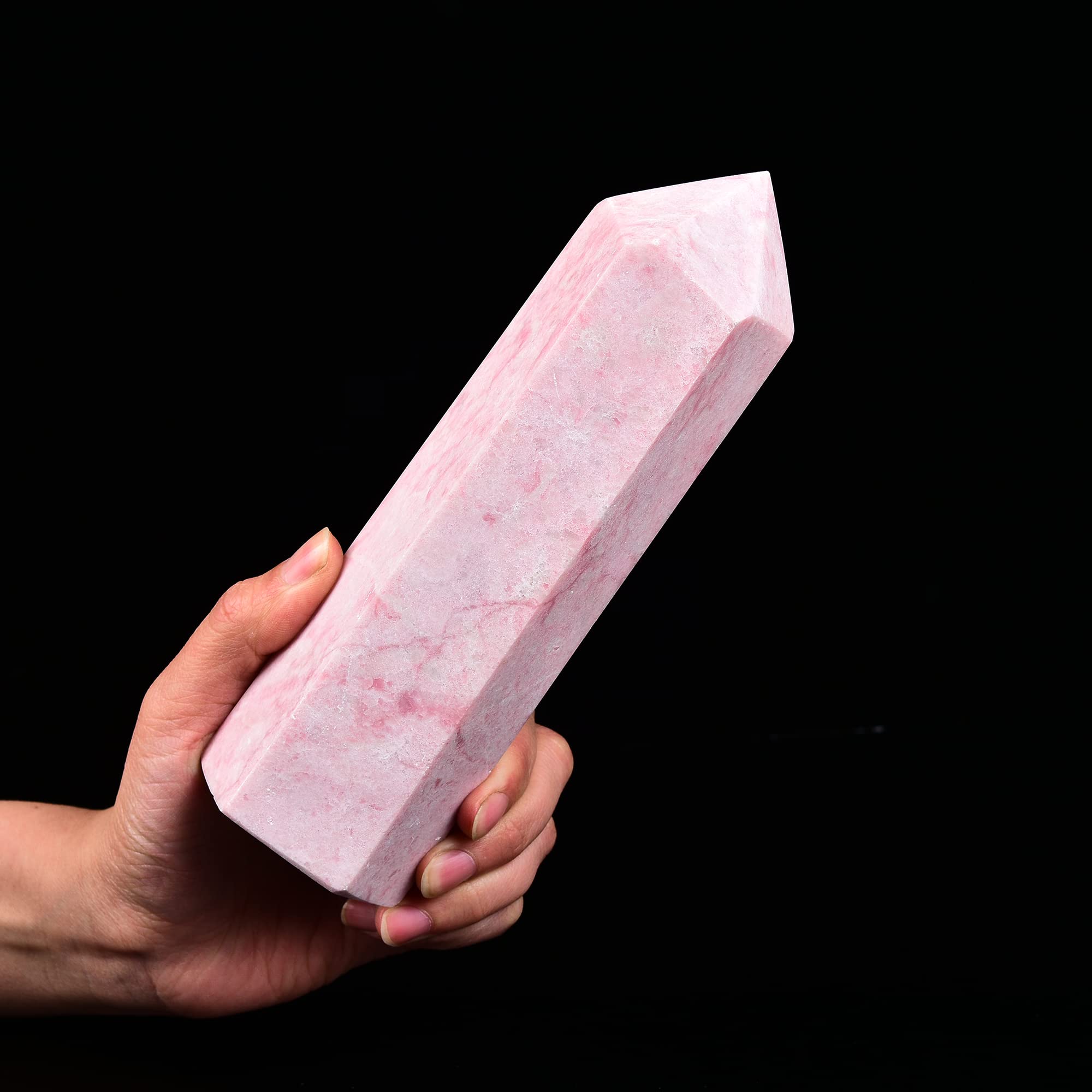 JIC Gem pink opal wand suitable for Reiki, healing rituals, and emotional balance.