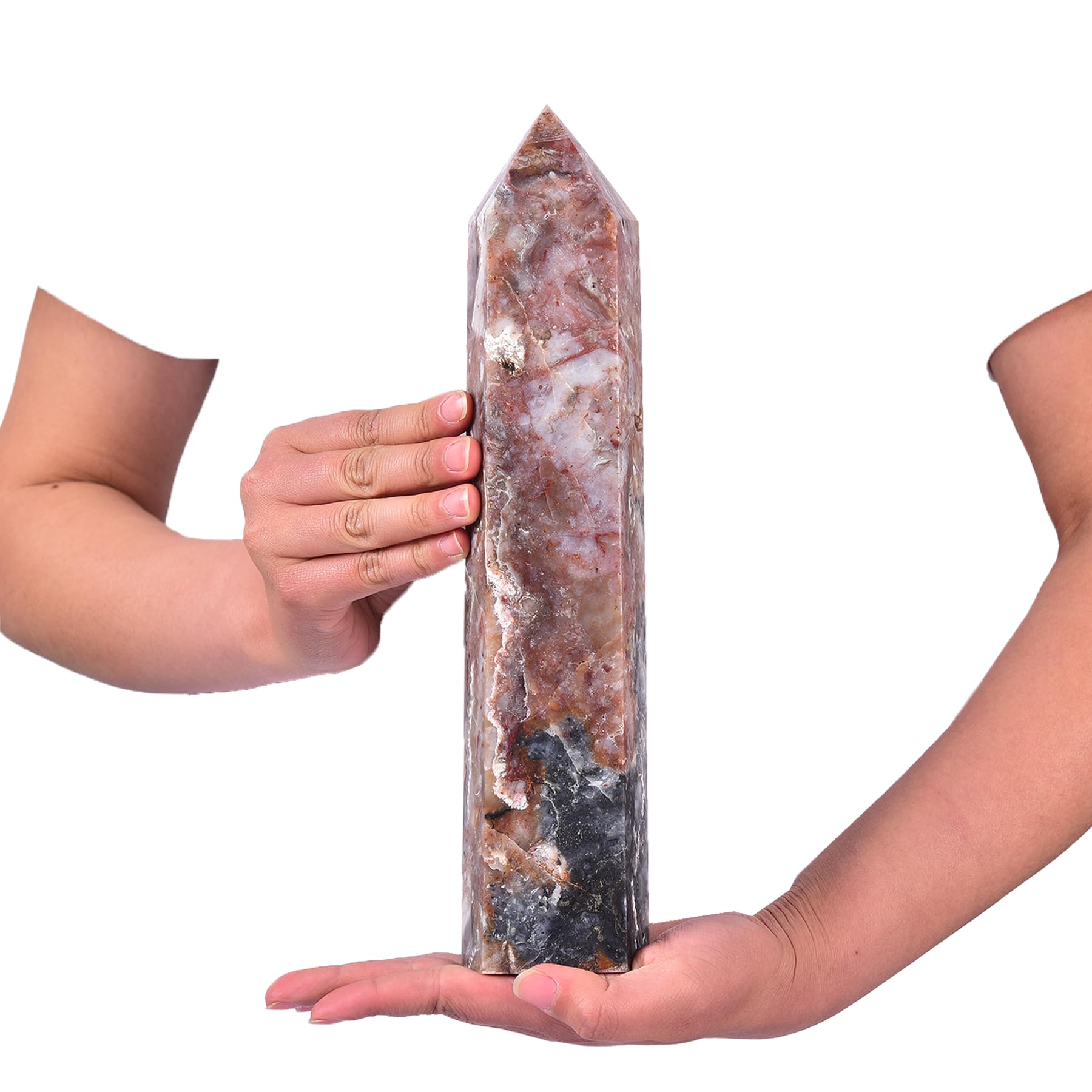 JIC Gem six facet chrysocolla wand energizes Reiki and focus
