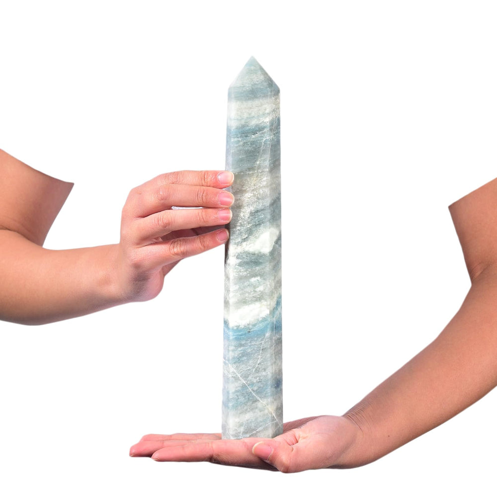 JIC Gem six-facet Trolleite wand supports Reiki and chakra work