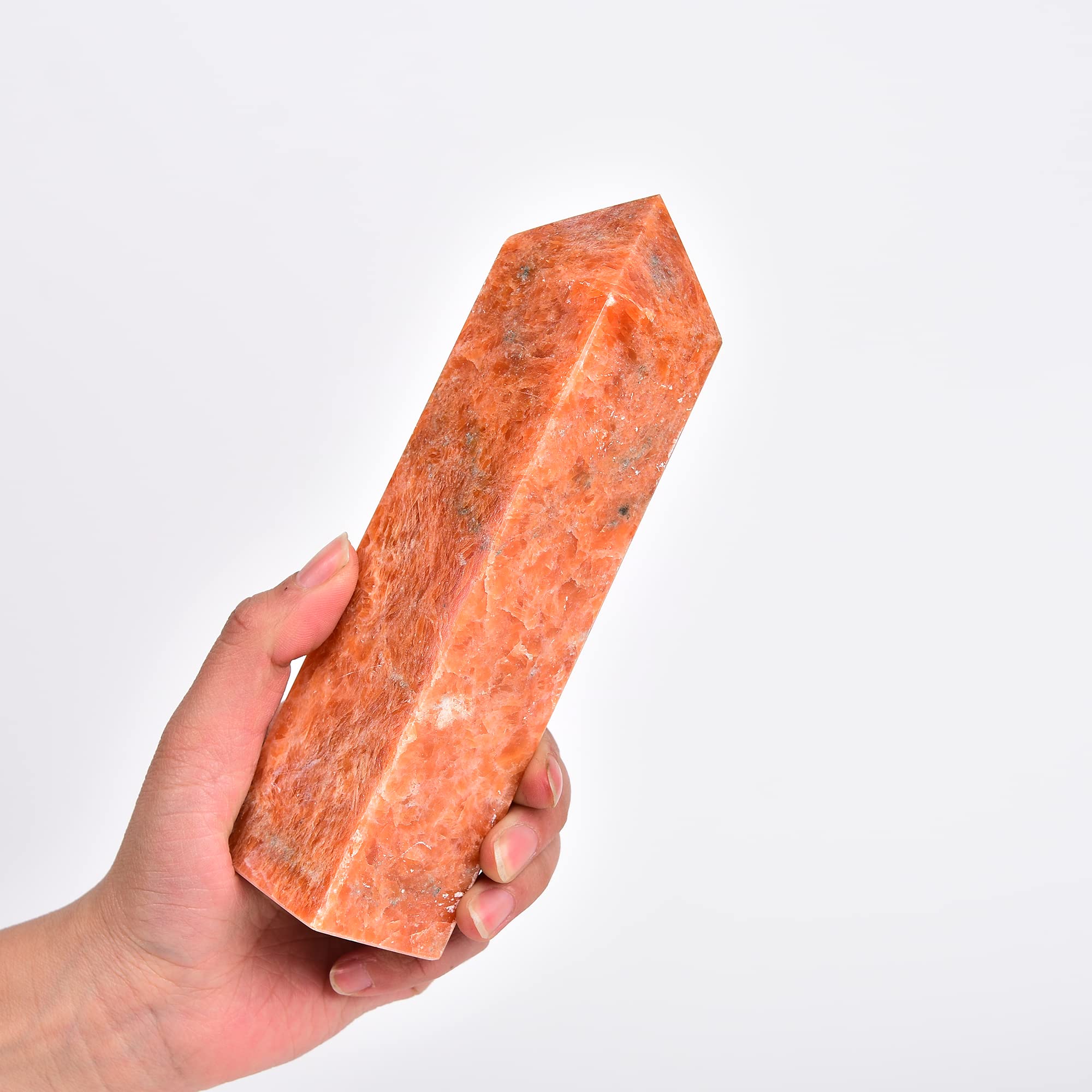JIC Gem Sunstone obelisk tower close-up showing natural texture and color