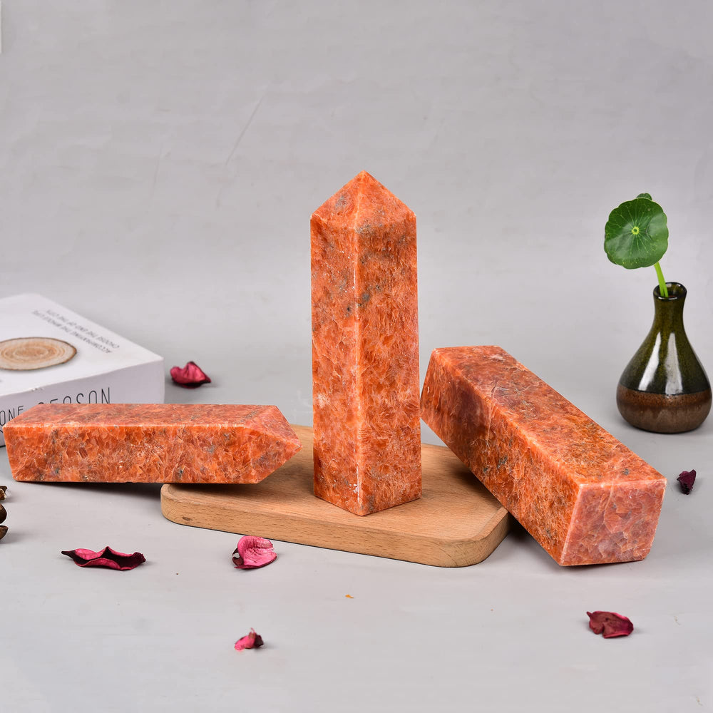 JIC Gem Sunstone obelisk tower during meditation for clarity and balance