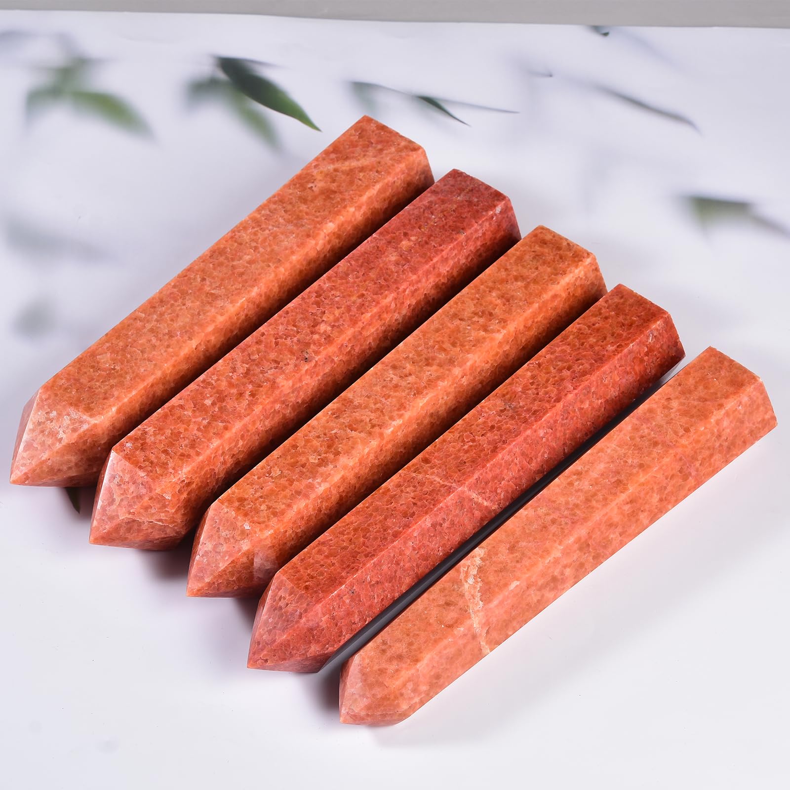 JIC Gem Sunstone Wand used in Reiki or crystal grids for energy amplification