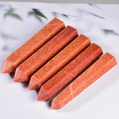 JIC Gem Sunstone Wand used in Reiki or crystal grids for energy amplification