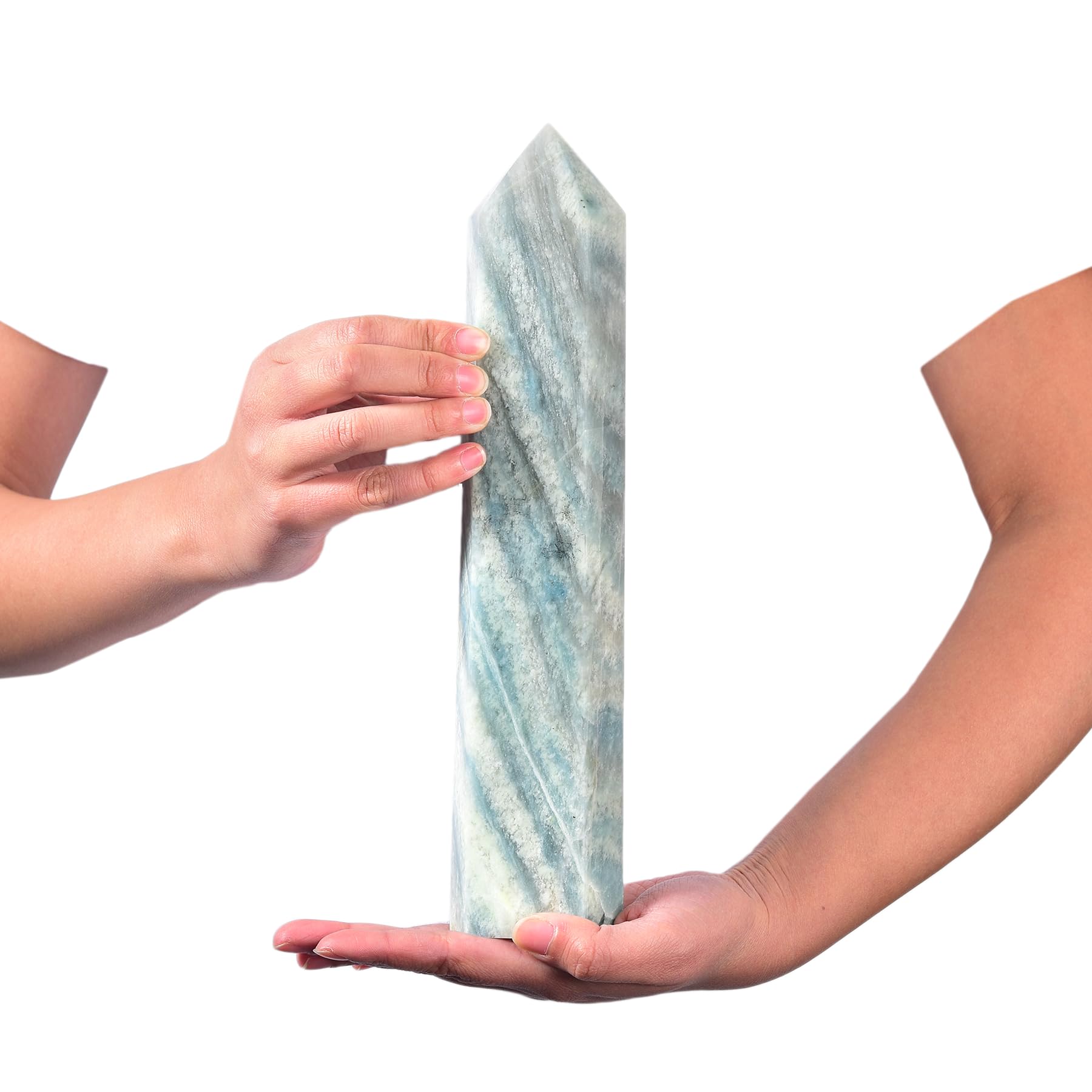 JIC Gem trolleite six-faced crystal point wand ready for energy work.