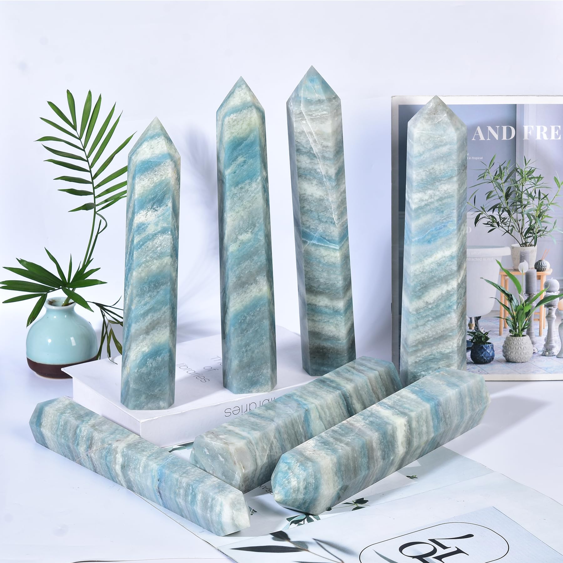 JIC Gem trolleite obelisk tower shows natural color variations and cracks