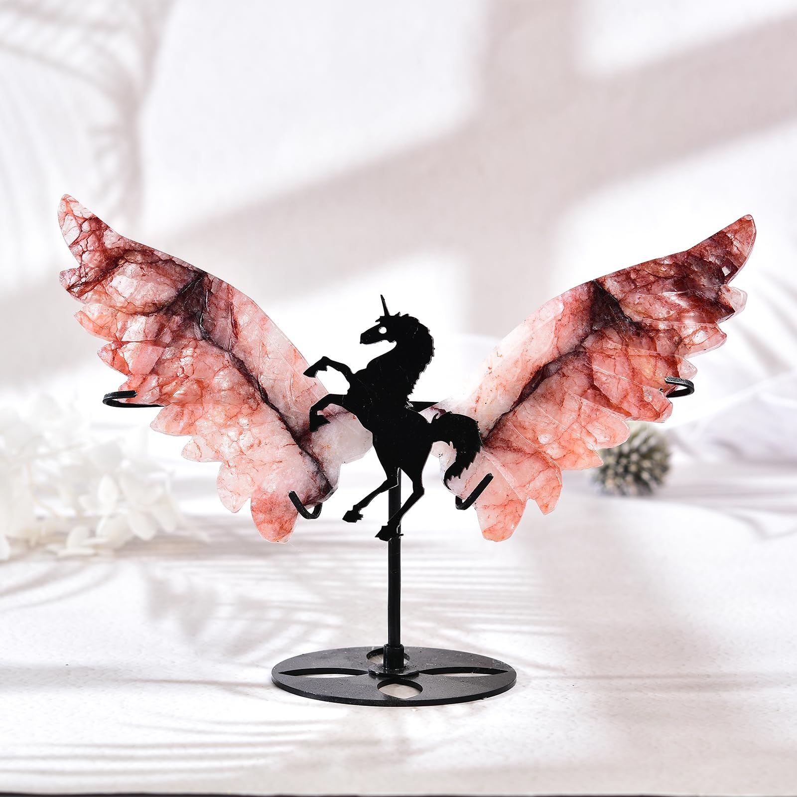 JIC Gem Carved Crystal Wings create a collectible decorative piece.