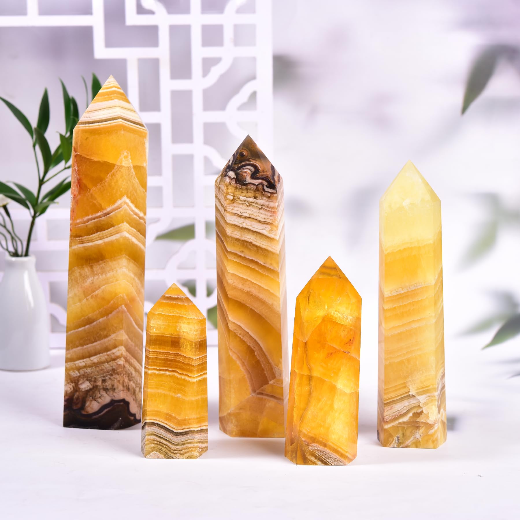 JIC Gem yellow fluorite crystal ideal for meditation and Feng Shui.
