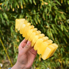JIC Gem yellow fluorite tower side view highlighting multi-storey design